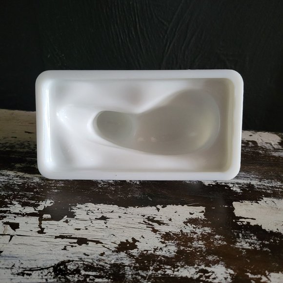 Vtg Westmoreland Milk Glass Cat Covered Dish Lattice Edge, Vtg Milk Glass Cat - Picture 8 of 9